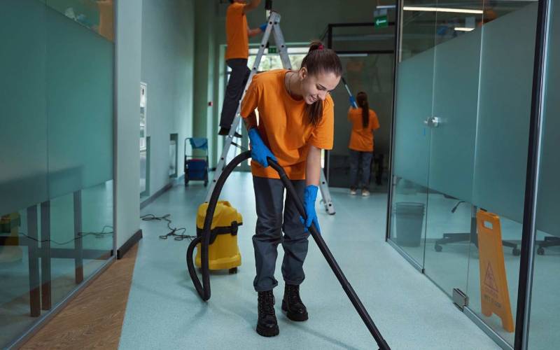 Daily office cleaning services for a commercial workspace