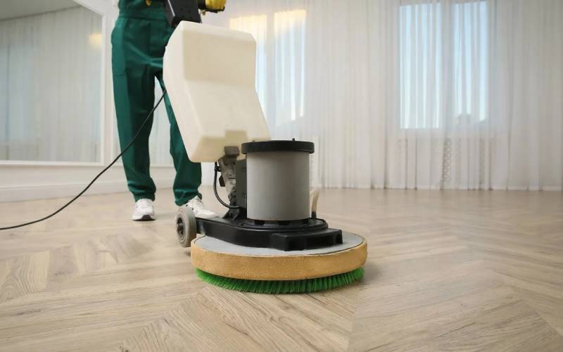 Professional floor cleaning machine used for commercial cleaning